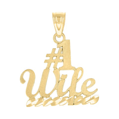 10kt Yellow Gold Womens No.1 Wife Letters & Words Charm Pendant