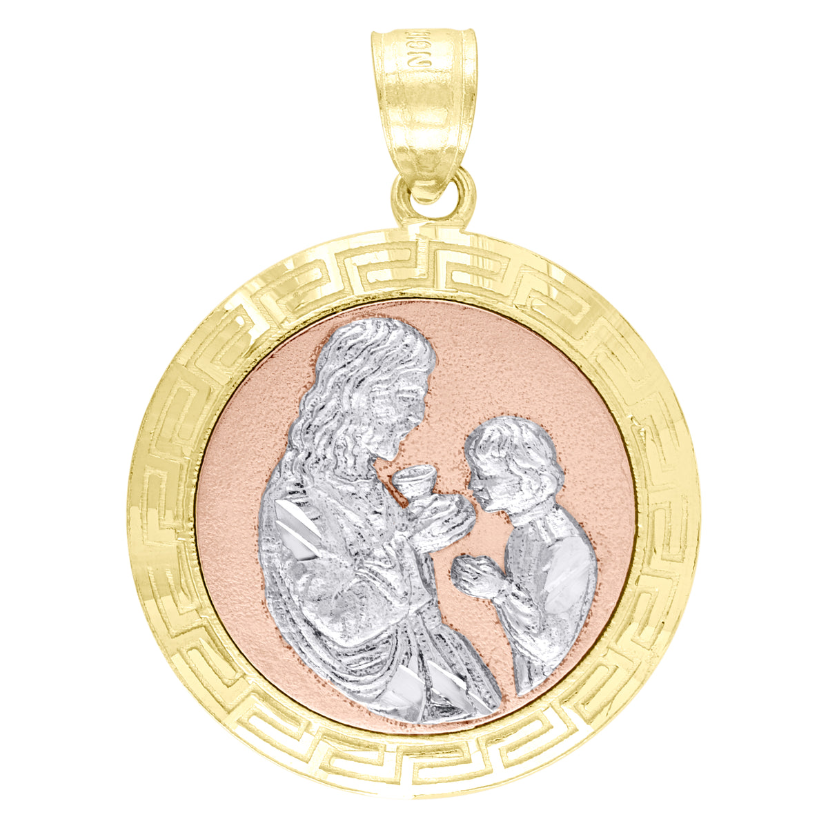 10kt Gold Tri-Color Unisex Communion Religious Charm Pendant