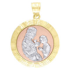 10kt Gold Tri-Color Unisex Communion Religious Charm Pendant