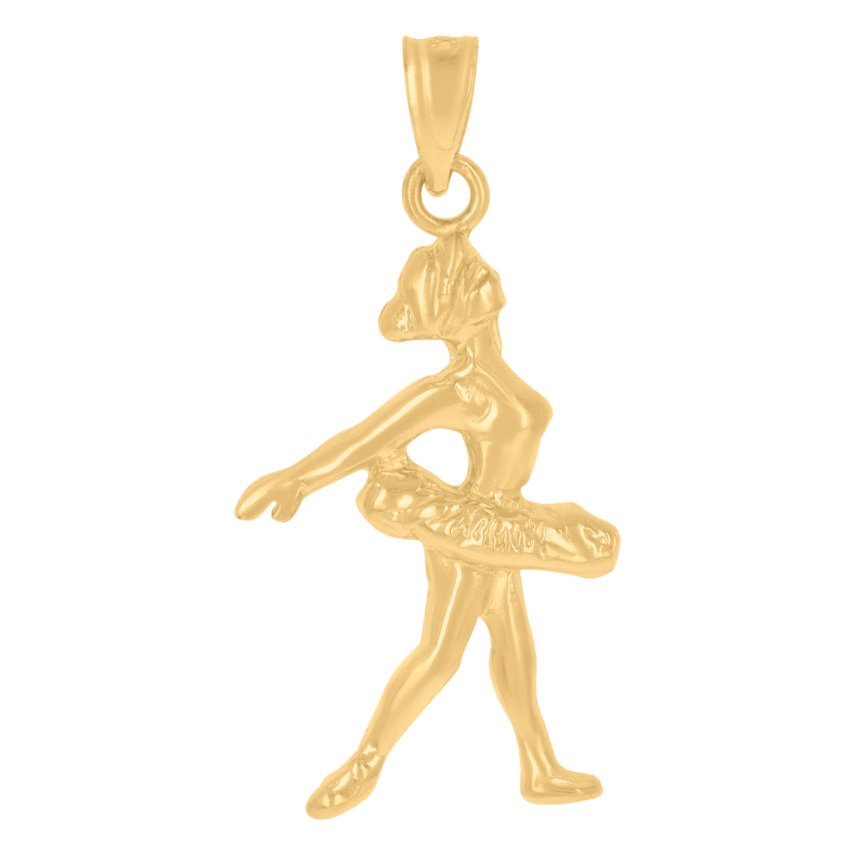 10kt Yellow Gold Womens Ballerina Girl Charm Pendant
