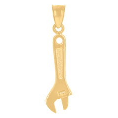 10kt Yellow Gold Unisex Adjustable Spanner Tools Charm Pendant