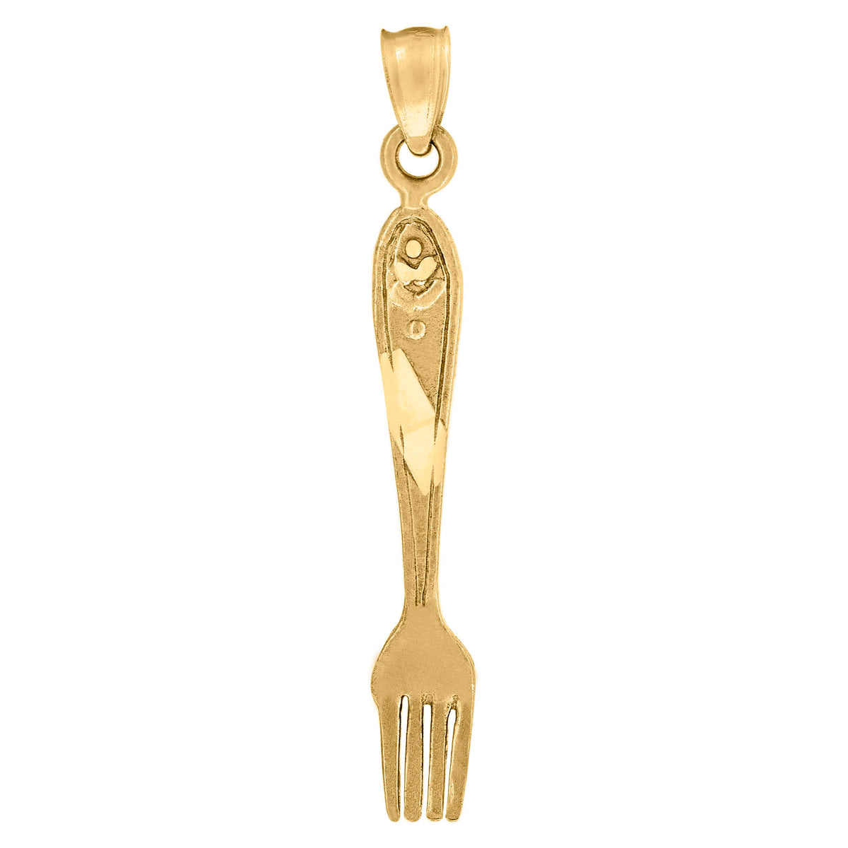 10kt Yellow Gold Mens Fork Household Charm Pendant