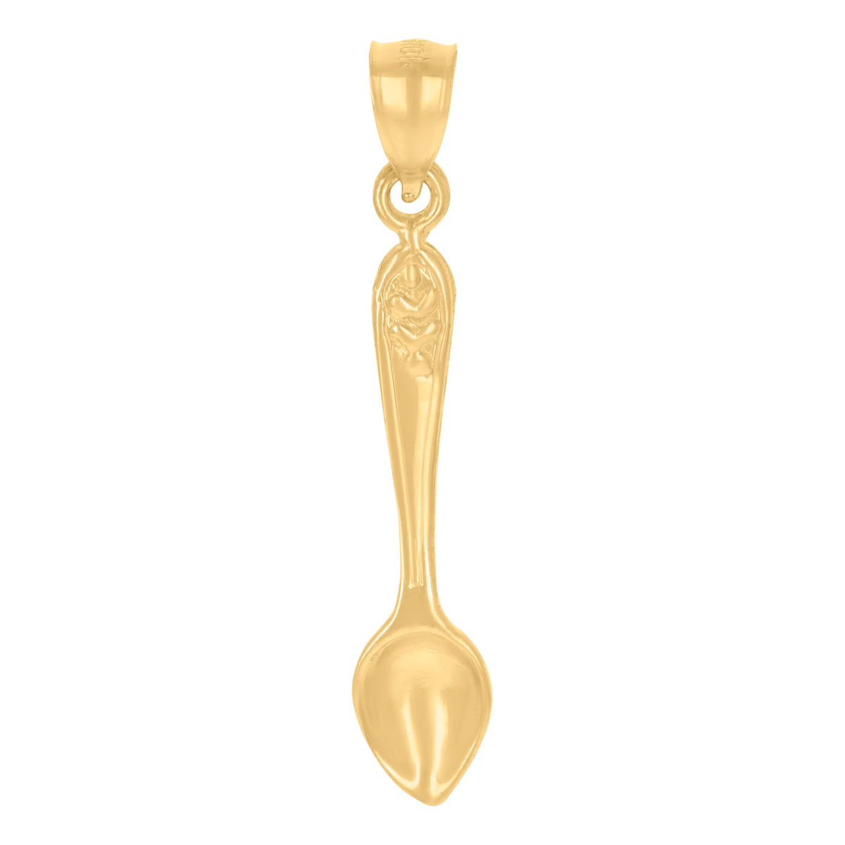 10kt Yellow Gold Mens Spoon Household Charm Pendant