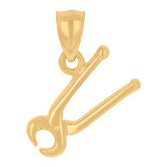 10kt Yellow Gold Mens Articulated Pliers Tool Charm Pendant