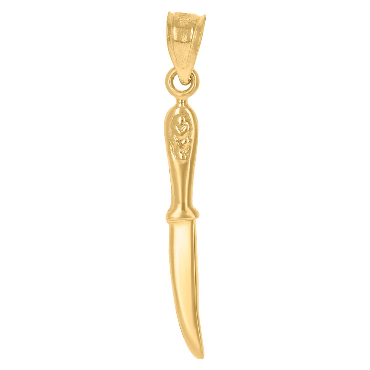 10kt Yellow Gold Unisex Knife Tools Charm Pendant