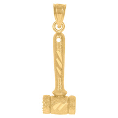 10kt Yellow Gold Mens Textured Hammer Household Charm Pendant