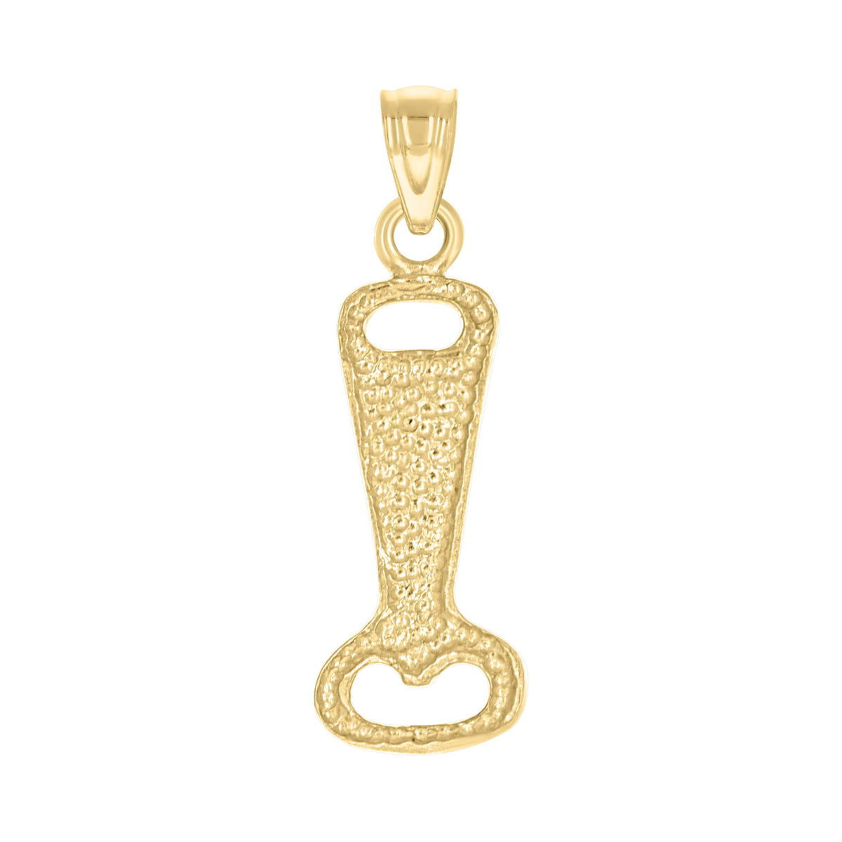 10kt Yellow Gold Textured Mens Bottle Opener Tools Charm Pendant