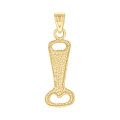 10kt Yellow Gold Textured Mens Bottle Opener Tools Charm Pendant