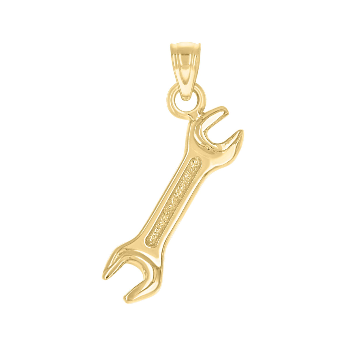 10kt Yellow Gold Mens Open End Wrench Tool Charm Pendant