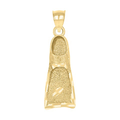 10kt Yellow Gold Unisex Textured Swim Fins Charm Pendant
