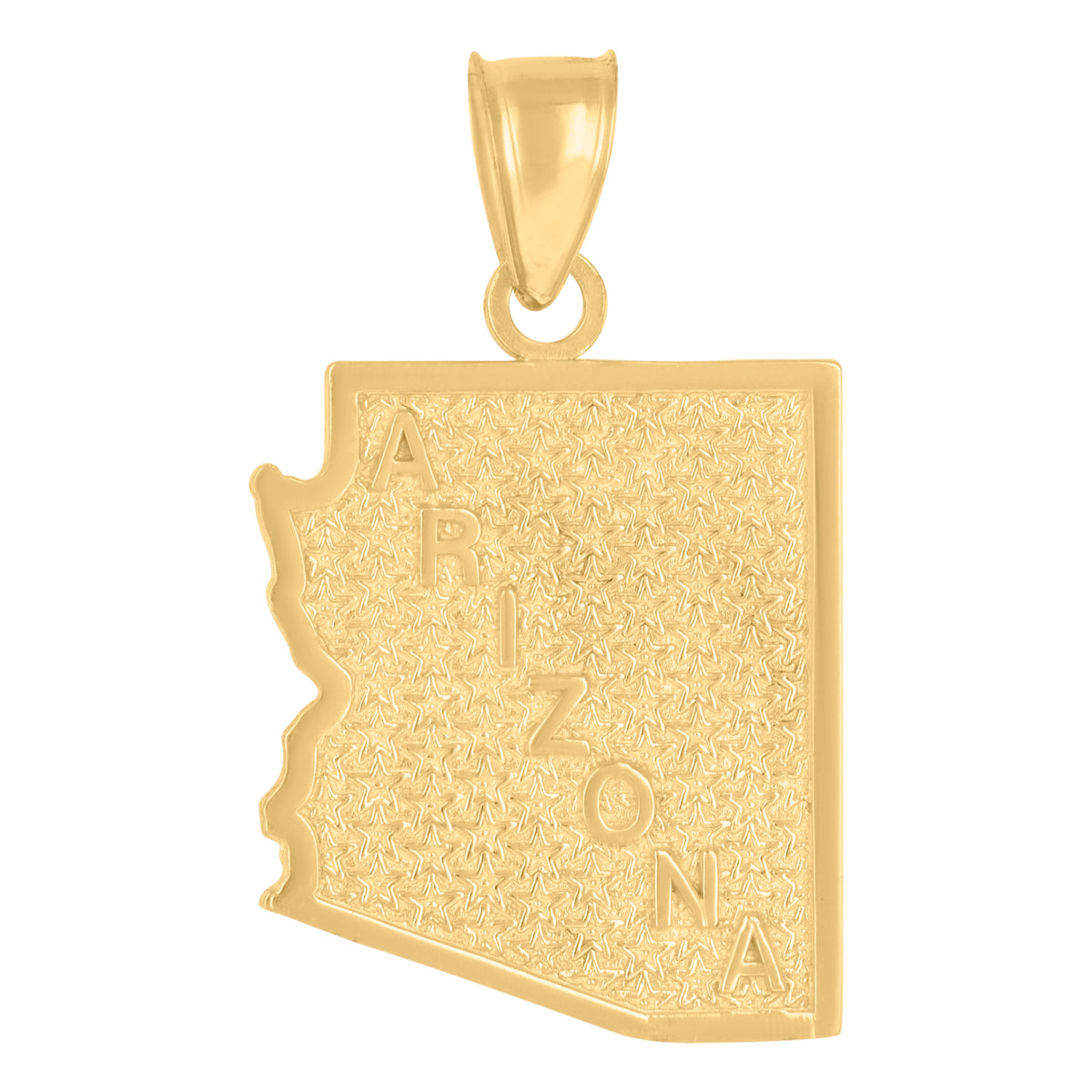 10kt Yellow Gold Textured Unisex Arizona State Charm Pendant