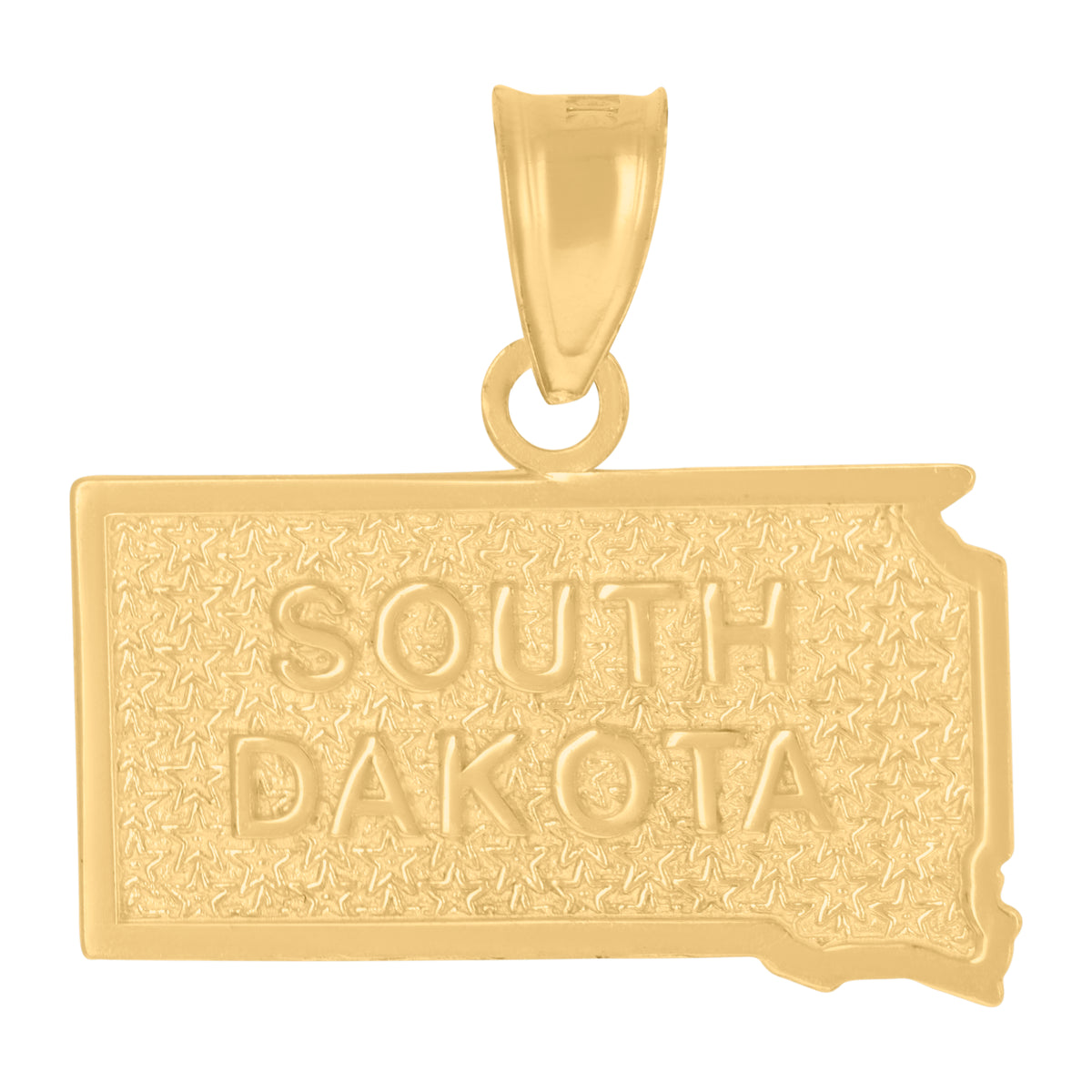 10kt Yellow Gold Textured Unisex South Dakota State Charm Pendant