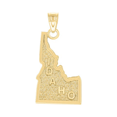 10kt Yellow Gold Mens IDAHO American State Charm Pendant