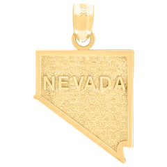 10kt Yellow Gold Textured Unisex Nevada State Charm Pendant