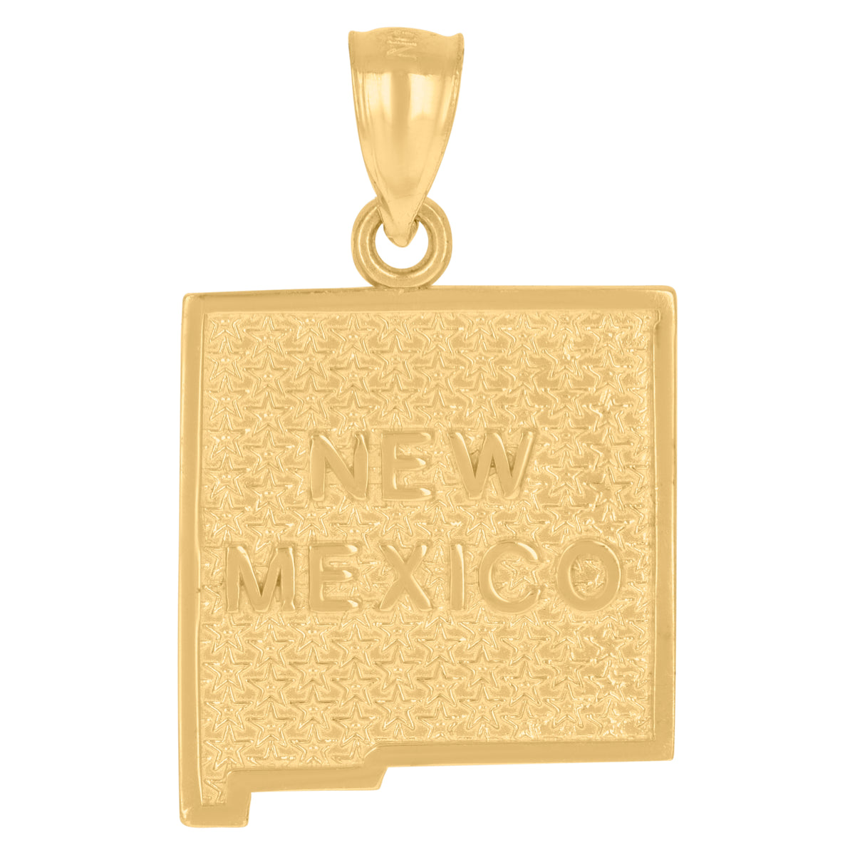 10kt Yellow Gold Textured Unisex New Mexico State Charm Pendant