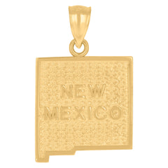 10kt Yellow Gold Textured Unisex New Mexico State Charm Pendant