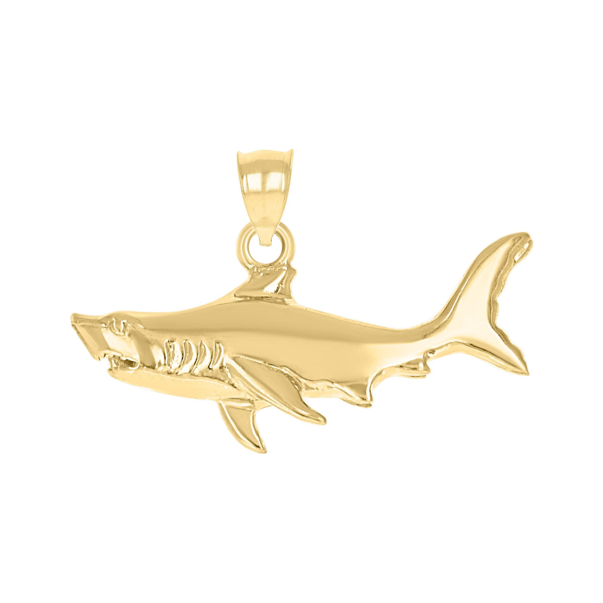 10kt Yellow Gold Mens Sea Fish Animal Charm Pendant