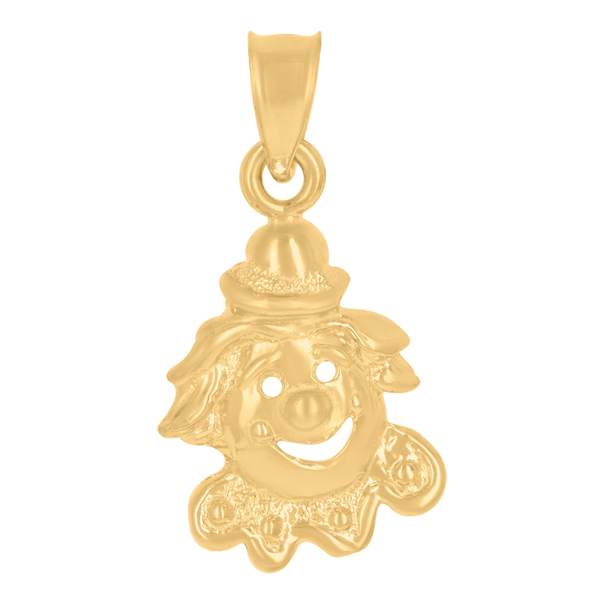 10kt Yellow Gold Textured Unisex Clown Charm Pendant