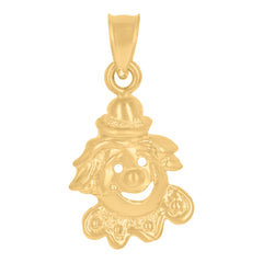 10kt Yellow Gold Textured Unisex Clown Charm Pendant