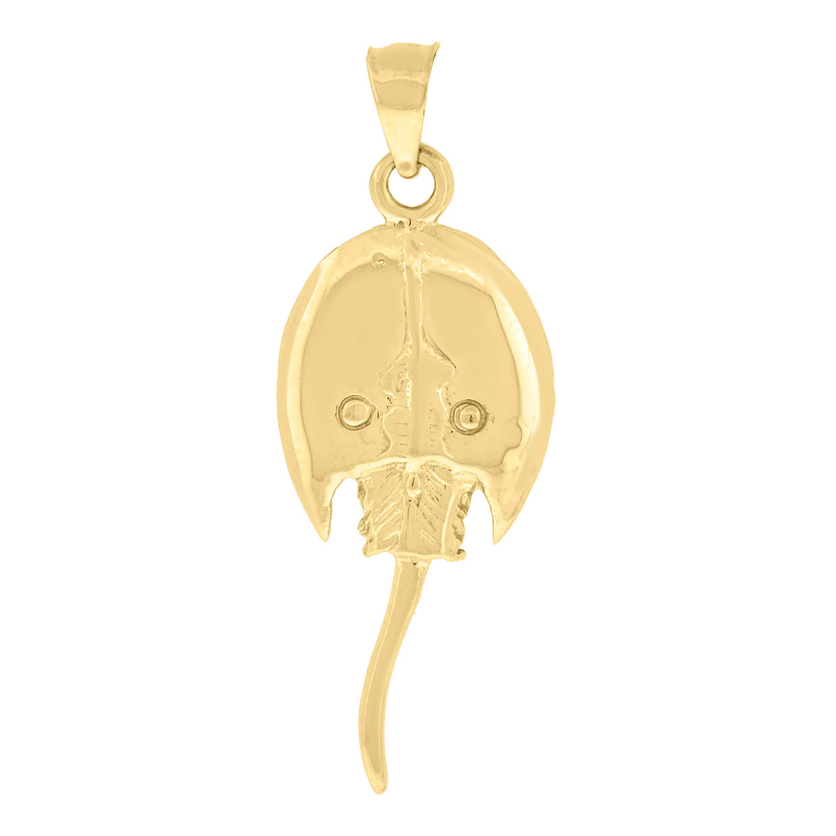 10kt Yellow Gold Diamond-Cut Unisex Sting Ray Fish Animal Charm Pendant
