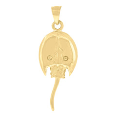 10kt Yellow Gold Diamond-Cut Unisex Sting Ray Fish Animal Charm Pendant