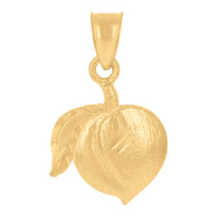 10kt Yellow Gold Diamond-Cut Womens Peach Food Charm Pendant