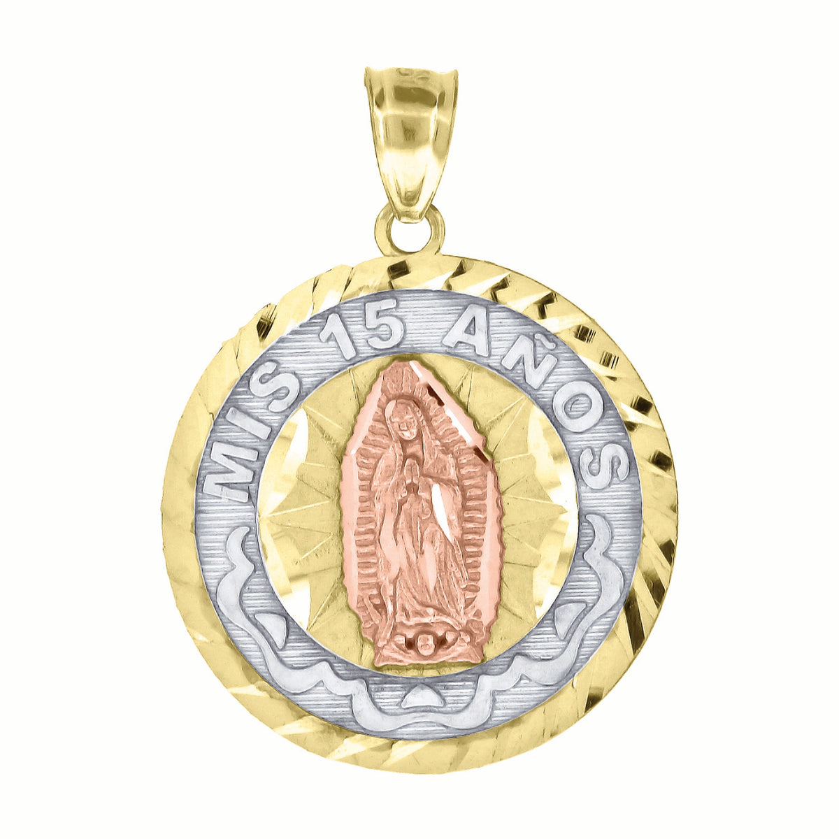 10kt Two-tone Gold Mens St. Jude Religious Charm Pendant