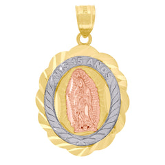10kt Two-Tone Gold Mens Textured Crucifix Cross Religious Charm Pendant