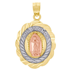 10kt Two-Tone Gold Mens St. Michael Religious Charm Pendant