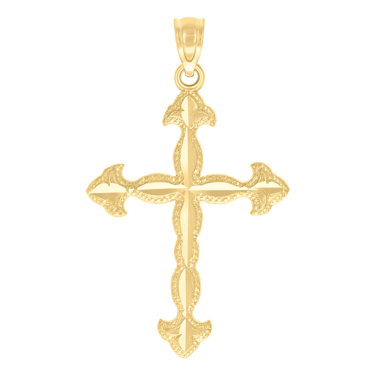 10kt Two-tone Gold Unisex INRI Crucifix Cross Religious Charm Pendant