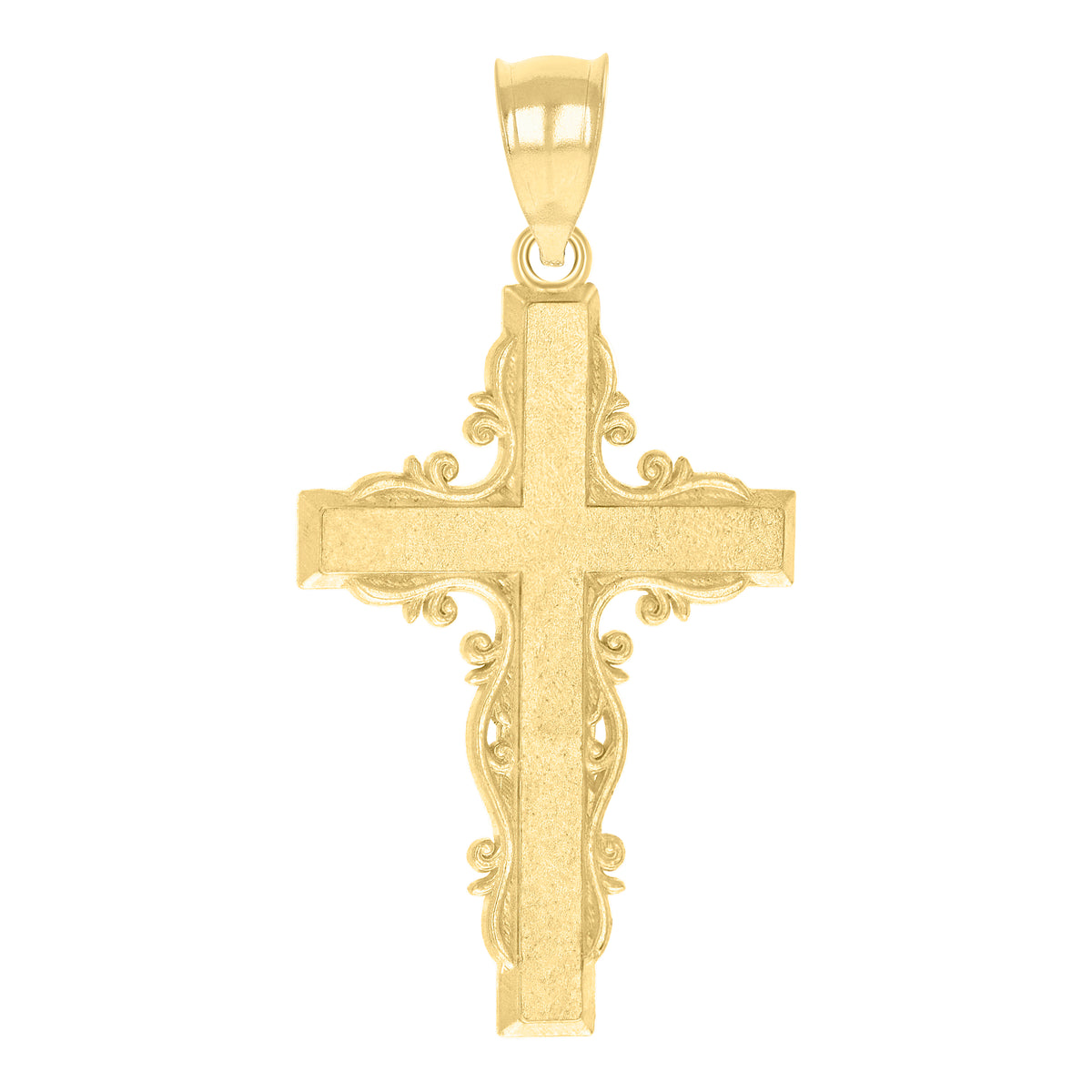 10kt Two-tone Gold Unisex INRI Crucifix Cross Religious Charm Pendant