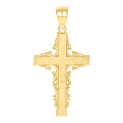 10kt Two-tone Gold Unisex INRI Crucifix Cross Religious Charm Pendant