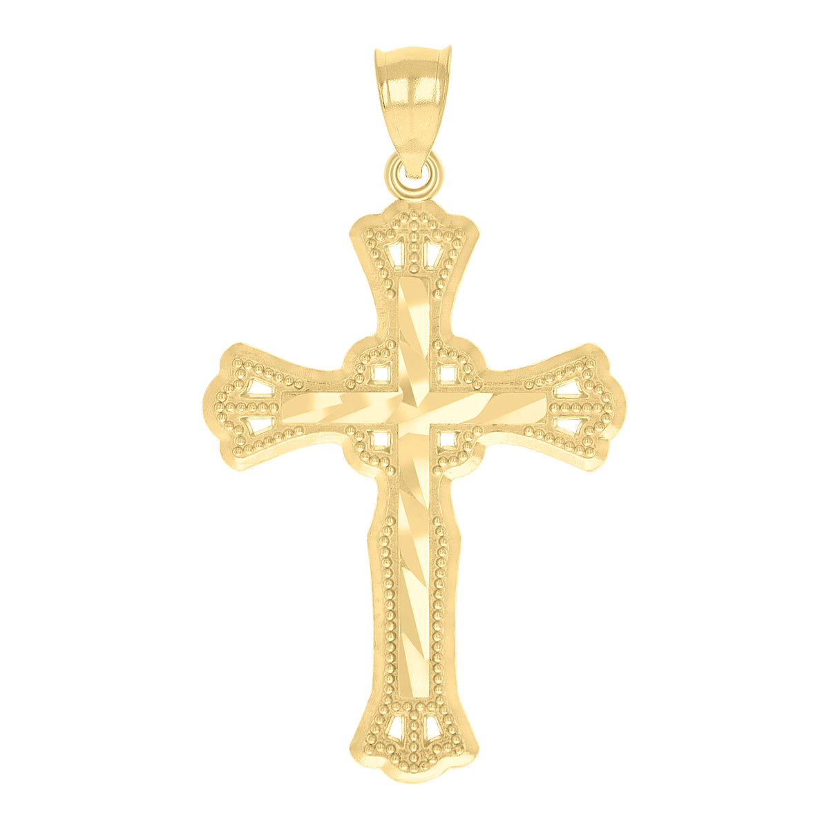 10kt Two-Tone Gold Unisex Inri Crucifix Cross Religious Charm Pendant