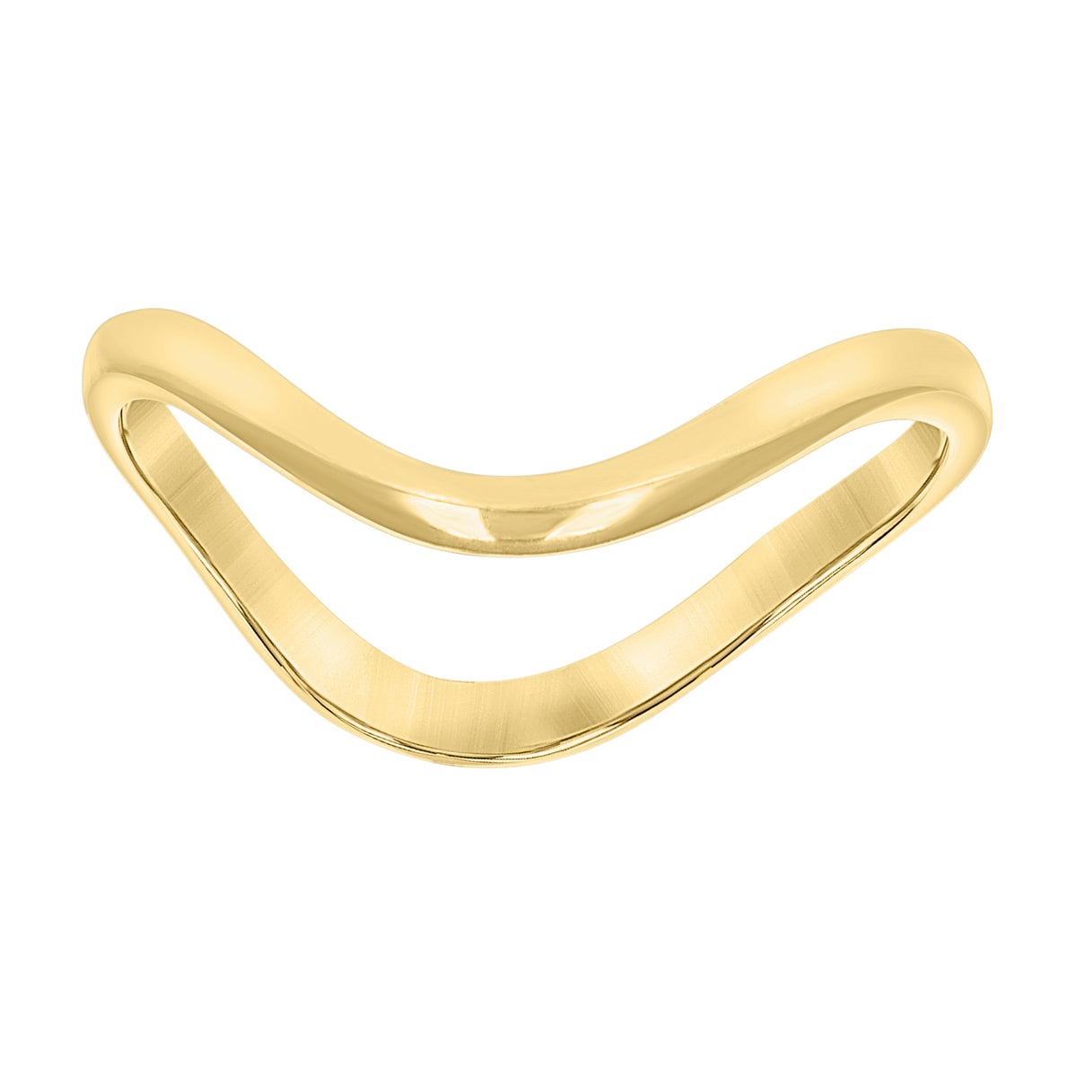 10kt Yellow Gold Womens Polished Finish Curved Band Ring Size-7