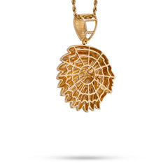 10k Yellow Gold 1.60CTW Natural Diamond  American Indian Face Pendant Mens Charm 13.7gms