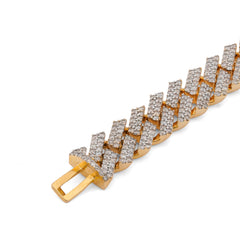 10MM 10k Yellow Gold 6.5CTW Natural Diamond Prong Cuban Link 8" Bracelet 51.1gms For Mens
