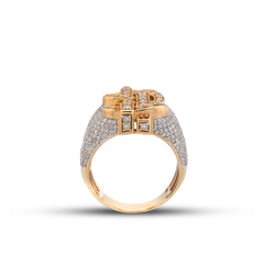 10k Gold Dollar Sign "$" 2.75CTW Natural Diamond Side Iced Mens Pinky Ring 10gms