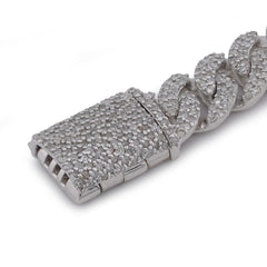 925 Sterling Silver 2.625CTW Natural Diamond Cuban Link 6MM 8" Men Women Bracelet 16.5gms