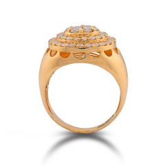 Mens 7 Stone Flower Cluster Natural Diamond 14k Gold 1.75CTW Halo Pinky Ring 6.8gms