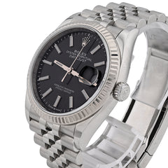 All Factory 36MM Rolex Datejust 18K White Gold & Oystersteel Jubilee Band Fluted Bezel with Box/Papers Watch