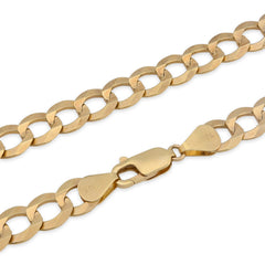10k Yellow Gold Solid Flat Cuban Chain 2.3gms to 196gms Necklace 2MM to 15.8MM All Lengths Available