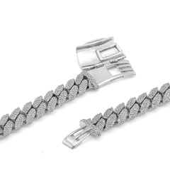 8MM 925 Sterling Silver Cuban Link 8.125CTW Natural Diamond 22" Chain Mens Necklace 67.5gms