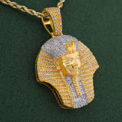 Mens 10k Yellow Gold 0.70CTW Natural Diamond Egyptian Mummy Pharoh Pendant 8.6g Charm