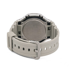 Casio G-Shock GA-2100 4.6 CT Natural Diamond White Iced Out Bezel Gray Band Watch