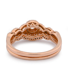 Round Solitaire Centre Infinity Style 0.75CTW Natural Diamond Women Ring w/ Band 10k Rose Gold 2.8gms