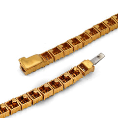 4.8MM 10k Yellow Gold All Baguette 8CTW Natural Diamond Tennis Chain 21" Necklace 34.2g