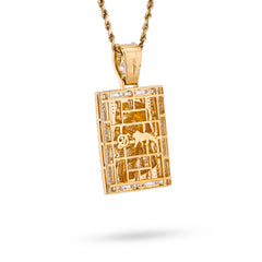10k Yellow Gold 3.05CTW Rectangular Shape Baguette Natural Diamond Jesus Head Pendant Charm 14.2gms