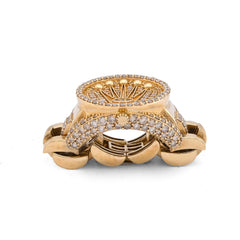 Mens Rolex Logo Presidential 2.5CTW Natural Diamond 10k Gold Pinky Ring 13.5gms