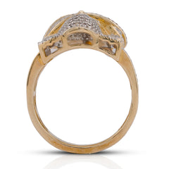 10k Yellow Gold 0.75CTW Jesus Head Natural Diamond Mens Ring 10.2gms