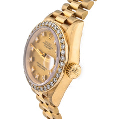 Rolex 26MM Presidential 18K Gold Diamond Bezel/Dial Champagne Face All Original Watch